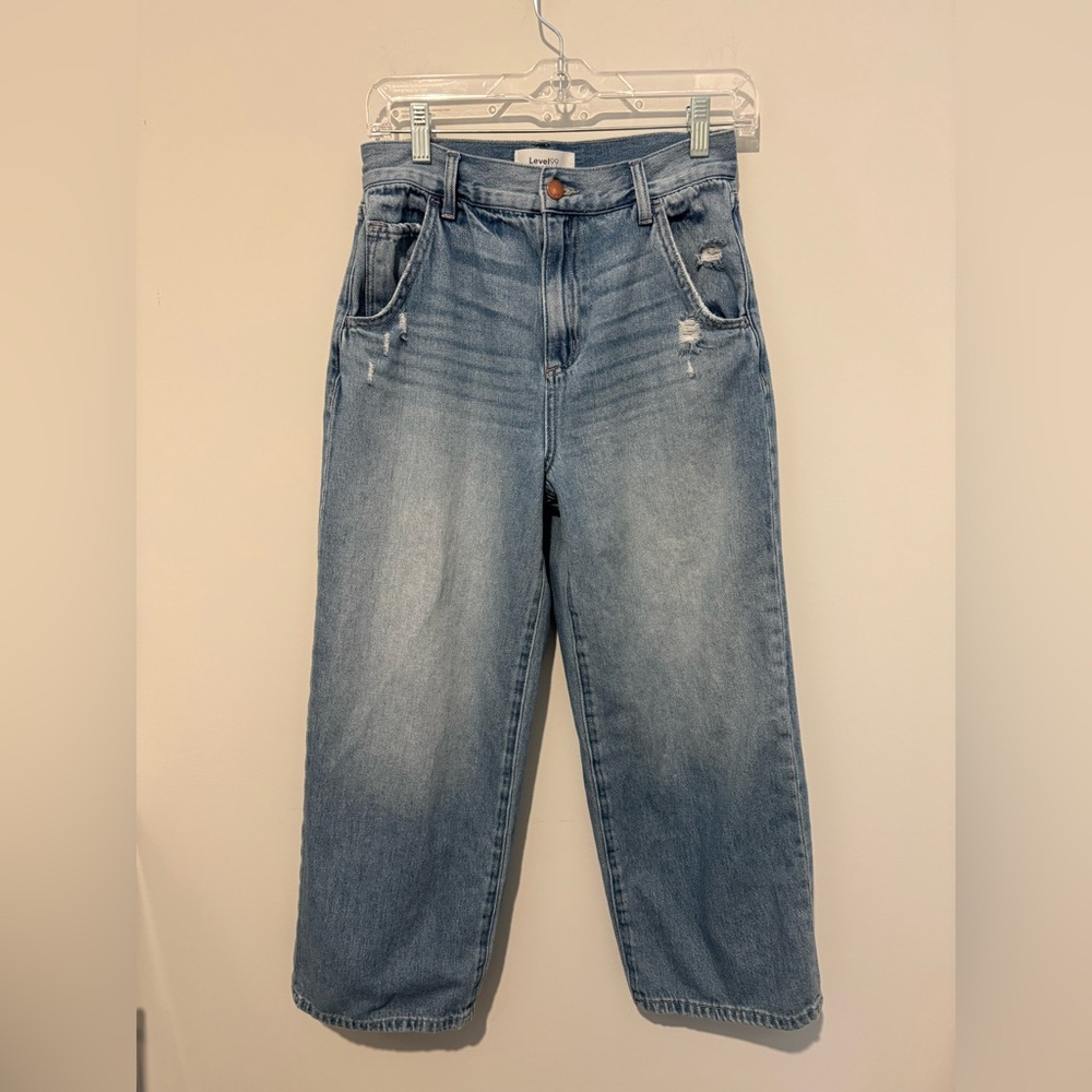 Level 99 Sky Blue Ankle Jeans